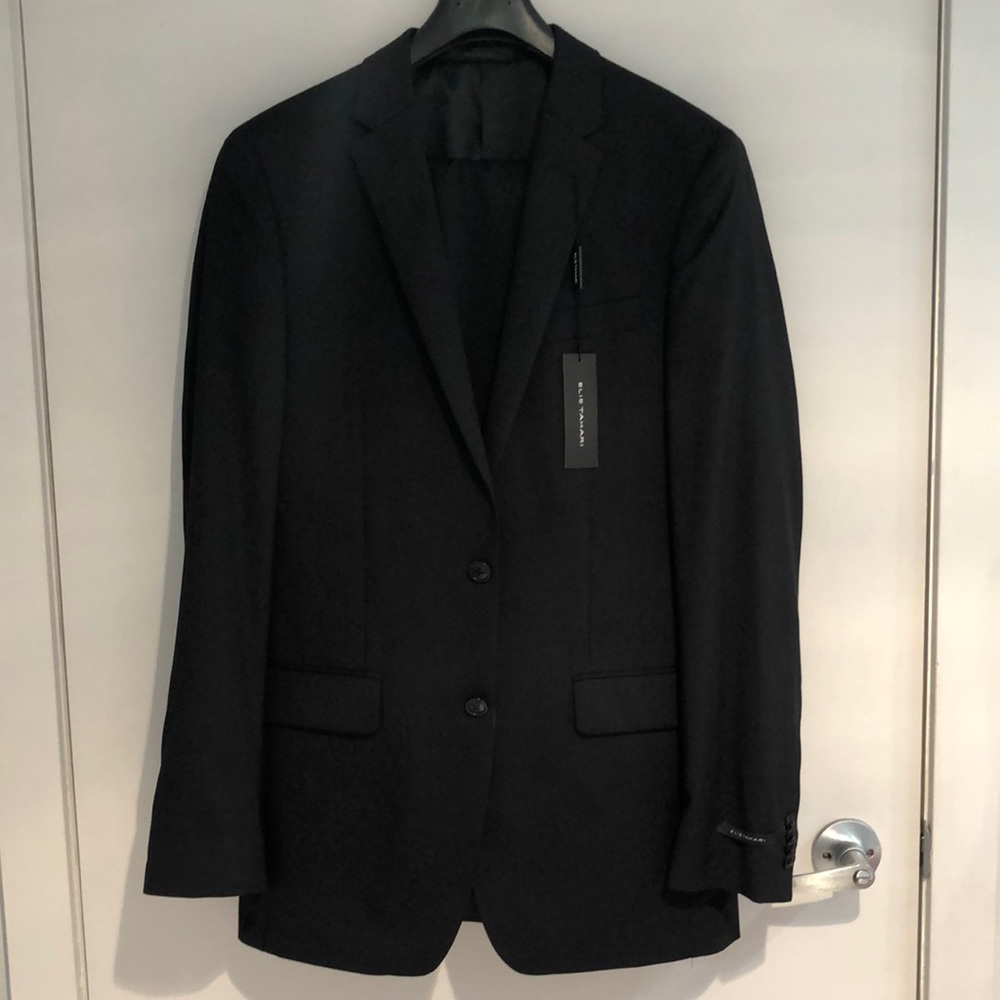 ELIE TAHARI Black 100% wool Suit Size 38 Long 31W